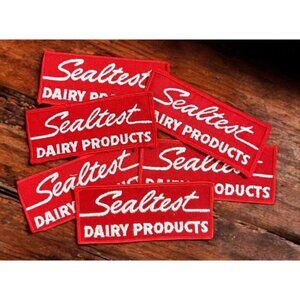 Lot 6 Sealtest Dairy Products Milk Ice Cream Logo Sew On Patch Trucker Hat 4"